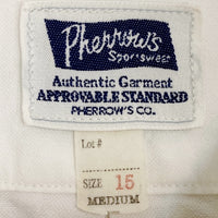 Pherrow's フェローズ ワンポイント刺繍 オックスフォード B.D 長袖シャツ ホワイト size15 MEDIUM 瑞穂店