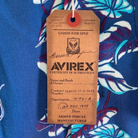 AVIREX アヴィレックス 6195126 龍 総柄 開襟シャツ ブルー sizeM 瑞穂店