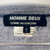 COMME des GARCONS HOMME DEUX コムデギャルソンオムドゥ DN-N001 AD2014 マルチカラーボーダー 切替 Vネック ウール セーター グレー sizeS 瑞穂店
