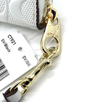 COACH コーチ CT921 シグネチャー パテントレザー ラウンドファスナーウォレット 長財布 ホワイト ストラップ 福生店