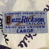 BUZZ RICKSONS バズリクソンズ 第12空軍 プリント オープンカラーシャツ 半袖 オフホワイト BR39323 Size L 福生店
