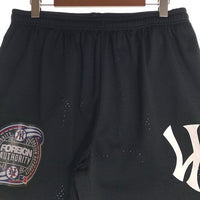 ERN Newyork Yankees ニューヨーク ヤンキース Newyork Mets ニューヨーク メッツ FOREIGN AUTHORITY メッシュ ショーツ ハーフ パンツ ブラック Size L 福生店