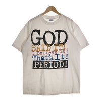 90`s クリスチャン グラフィック 半袖 Tシャツ ホワイト USA製 Size XL 福生店