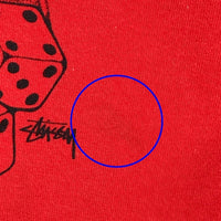 STUSSY ステューシー Fire Dice Tee サイコロ Tシャツ レッド sizeM 瑞穂店