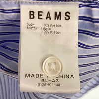 BEAMS ビームス 11-11-0206-803 ストライプ フェイクレイヤードシャツ ブルー sizeM 瑞穂店