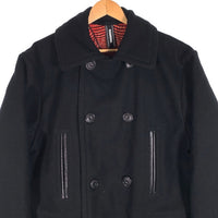 NEIGHBORHOOD ネイバーフッド 21AW P/W-COAT ピーコート ウール ブラック 中綿 レザー 212SZNH-JKM04 Size XL 福生店