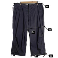 00's NIKE ナイキ ポリエステル リップストップ クロップドパンツ チャコールグレー ウエスト裾ドローコード Size 34 福生店