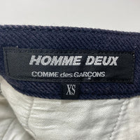 COMME des GARCONS HOMME DEUX コムデギャルソンオムドゥ DN-P053 AD2014 ウール混 ツイルパンツ ネイビー sizeXS 瑞穂店