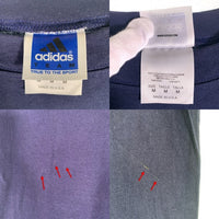 adidas アディダス TRUE TO THE SPORT Newyork Yankees ニューヨークヤンキース MLB チームロゴ 刺繡 半袖 Tシャツ ネイビー USA製 Size M 福生店