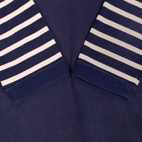 FREEWHEELERS フリーホイーラーズ POWER WEAR ボーダー切替 ポケット 七分袖 ロングスリーブTシャツ ネイビー Size M 福生店