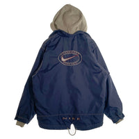 00's NIKE ナイキ ナイロンジャケット スウェットパーカーレイヤード ネイビー ベージュ Size XL 福生店