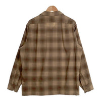 70's PENDLETON ペンドルトン Board Shirts ボードシャツ オンブレチェック ウール ベージュ ブラウン シャドー USA製 Size XL 福生店