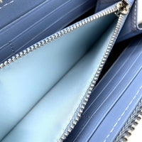 COACH コーチ CJ884 PVCレザー ラウンドファスナーウォレット 長財布 ライトブルー 福生店
