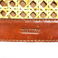 BALLY バリー レザー かごバッグ ストロー バイカラー トートバッグ ブラウン 瑞穂店