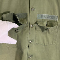 70's U.S.ARMY 米陸軍 OG-507 ユーティリティシャツ オリーブ 76年会計 Size 16 1/2×34 福生店