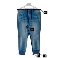 glamb グラム Jake knit denim 切替 デニム スウェットパンツ ライトインディゴ グレー GB17SP/P03 Size 3 瑞穂店