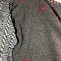 BURBERRY BLACK LABEL バーバリーブラックレーベル ジップアップ ニットブルゾン 中綿入り グレー 2 瑞穂店