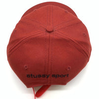 90's STUSSY ステューシー Sport Sロゴ 6パネルキャップ スナップバック ボルドー 白タグ 福生店