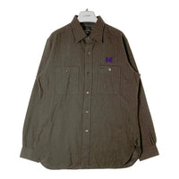 Needles ニードルズ NS230 Pinstripe Work Shirt ピンストライプ 長袖ワークシャツ ブラウン SizeM 瑞穂店