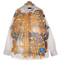 00's COOGI クージー コットンシャツ プリント ロゴ刺繡 長袖 ホワイト Size XXL 福生店