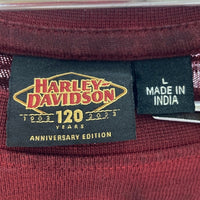 Harley-Davidson ハーレーダビッドソン 120周年記念 長袖Tシャツ ボルドー sizeL 瑞穂店