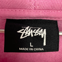 Stussy ステューシー ロゴ刺繍 パーカー ピンク sizeL 瑞穂店