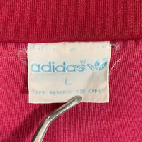 80's adidas アディダス トラックジャケット トレフォイル 刺繡ロゴ レッド Size L 福生店