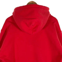 FR2 エフアールツー ロゴプリント プルオーバースウェットパーカー レッド 袖プリント Size L 福生店