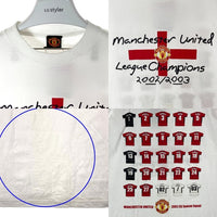 MANCHESTER UNITED マンチェスターユナイテッド 2002-2003 リーグ優勝記念Tシャツ ホワイト sizeL 瑞穂店