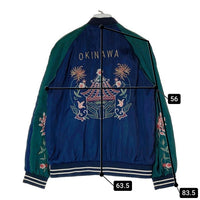 ZARA ザラ サテンスカジャン リバーシブル ネイビーxグリーン sizeS 瑞穂店