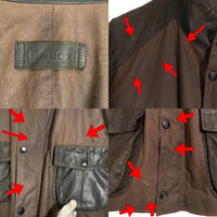 Barbour バブアー ワックス レザー フィールドジャケット コンバット ブラウン Size XL 福生店