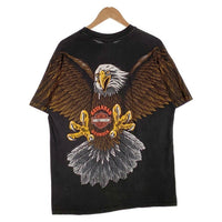 90's HARLEY-DAVIDSON ハーレーダビッドソン イーグル オーバープリント Tシャツ ブラック USA製 Size L 福生店