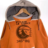 TOYS McCOY トイズマッコイ 5th AIR FORCE 2トーン 後付け スウェットパーカー オレンジ ホワイト Size L 福生店