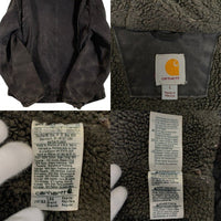 Carhartt カーハート Sherpa Lined Jacket ダック シェルパラインド ジャケット 内ボア J141 刺繡 ワッペン ブラック Size L-R 福生店