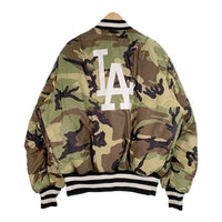 ALPHA アルファ New Era MLB LA Dodgers ニューエラ ロサンゼルスドジャース MA-1 フライトジャケット リバーシブル ブラック カモフラージュ Size 2XL 福生店