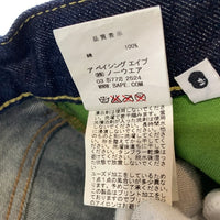 A BATHING APE アベイシングエイプ シャークペイント テーパードデニムパンツ ジーンズ インディゴ Size L 福生店