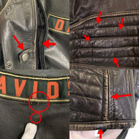 Harley-Davidson ハーレーダビッドソン バッファローレザー シングルライダースジャケット ブラック ワッペン Size L 福生店