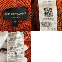EMPORIO ARMANI エンポリオアルマーニ コットン ポリエステル チェック柄 ニットパーカー オレンジ 3L1MV4 1M04Z Size XL 福生店
