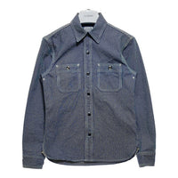 FLAT HEAD フラットヘッド ピンヒッコリー ワークシャツ ネイビー ホワイト CO-10W Size 36 瑞穂店