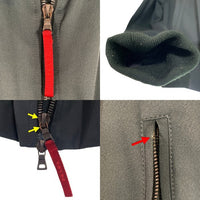 PRADA SPORT プラダスポーツ Shearling Jacket コットン ナイロン 中綿 リブジャケット 襟ボア モスグリーン ブラック SGA560 Size 50 福生店