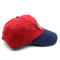 90's Polo By Ralph Lauren ポロバイラルフローレン アメリカ国旗 星条旗 パッチ 6パネル キャップ レッド ネイビー 福生店