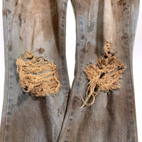 MLVINCE メルヴィンス 23AW DISTRESSED FLARE JEANS ダメージ加工 フレアデニムパンツ グレー Size 32 福生店
