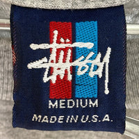 STUSSY ステューシー USA製 紺タグ シングルステッチ SSリンク ファミリーシルエット Tシャツ グレー sizeM 瑞穂店