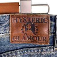 HYSTERIC GLAMOUR ヒステリックグラマー USED加工 スタッズ スキニー デニムパンツ ライトブルー 0204AP06 Size 32 福生店