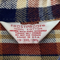 80's FROSTPROOF フロストプルーフ フランネルシャツ 長袖 チェック USA製 Size 3XL 福生店