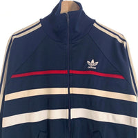 70's adidas アディダス VENTEX TRACK JACKET トラックジャケット トレフォイルロゴ ネイビー フランス製 Size M 福生店