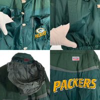 90-00's NFL PRO LINE GREENBAY PACKERS グリーンベイ・パッカーズ ナイロンジャケット 中綿 グリーン LOGO ATHLETIC Size L 福生店