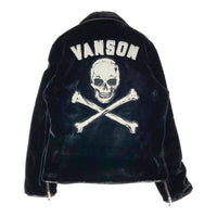 VANSON バンソン NVJK-2108 クロスボーンスカル刺繍 ボアライダースジャケット ブラック sizeL 瑞穂店