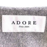ADORE アドーア 531-5252124 ウール ノーカラー コート グレー size38 瑞穂店