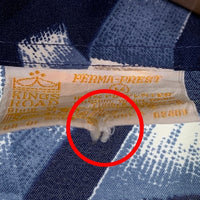 70's Sears シアーズ KINGS ROAD ポリエステル シャツ 幾何学模様 長袖 ネイビー Size M 福生店